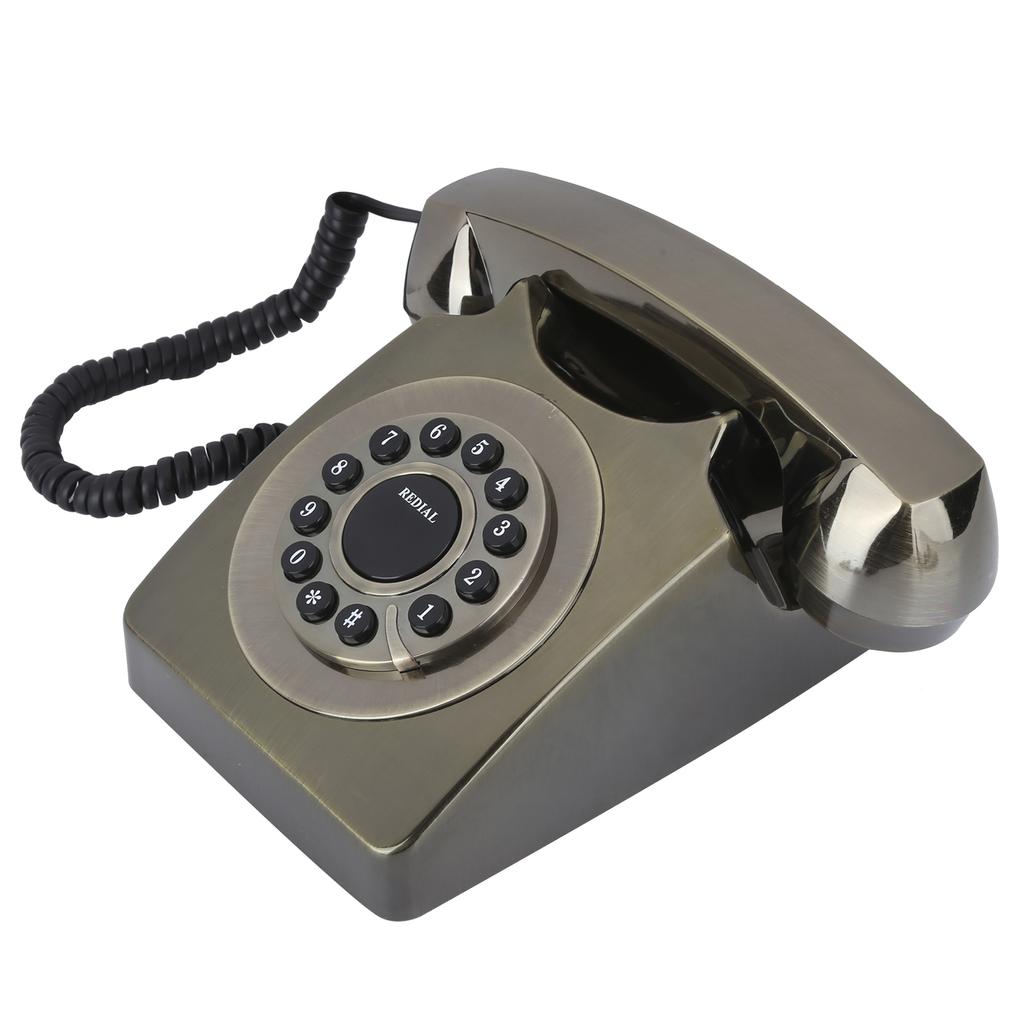 Europäisches Zuhause Vintage Multifunktionstelefon Hochauflösender Anruf Große Klare Taste Antike Bronze