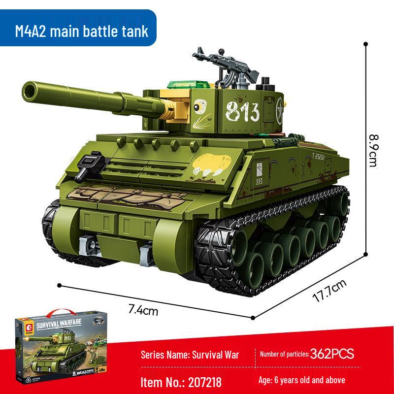Модель танка Sengbao M1A2 Образовательная сборная игрушка для детей