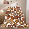 Hamburger Fries Pizza Ice Cream Coffee Pattern Flannel Throw Blanket Soft Warm Beach Sofa Travel Camping for Kid Boys Girls Gift