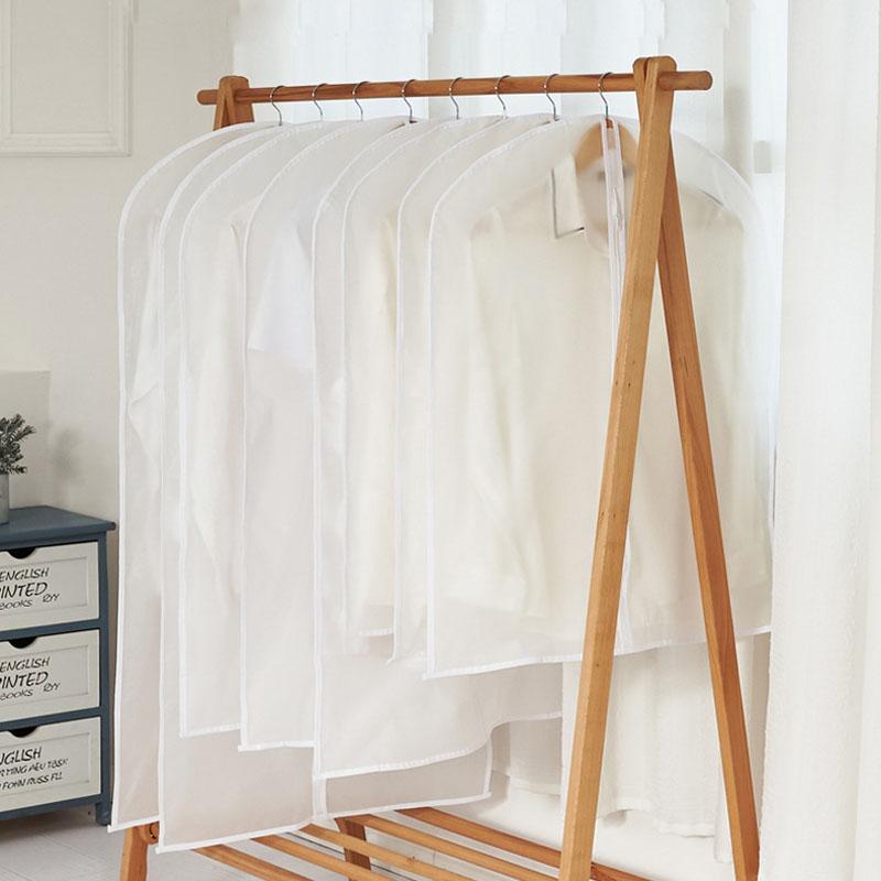 1PC Clothes Storage Bag Clothes Dust Cover Washable Household Clothes Hanging Bag Transparent Environmental Protection Coat Cover