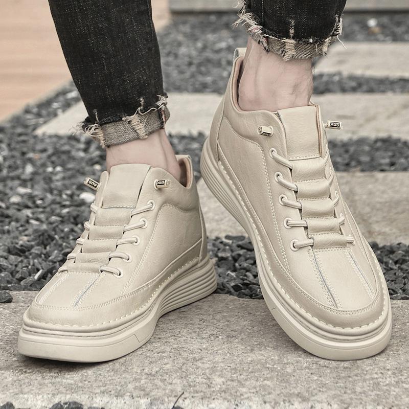 

Autumn new retro casual invisible inner height increase men s shoes 6cm trend fashion breathable sports help board shoes men 37