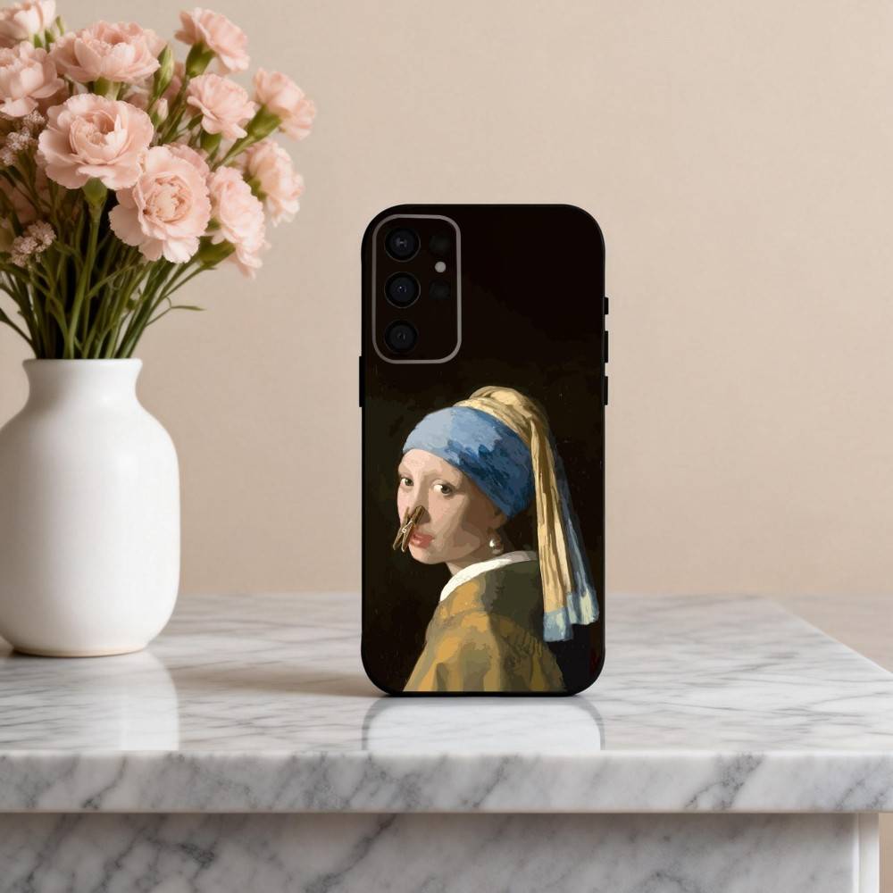 P-Painting A-Art V-Vermeer G-Girl Phone Case For Samsung S25,24,23,22,30,21,10,9,Ultra,Plus,Lite,FE,4,5 G Soft Black Case