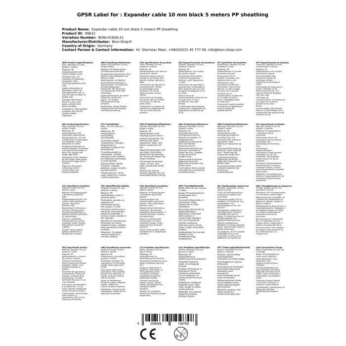 Corde Élastique - BONI-SHOP® - 10 mm - 5 Mètres - Polypropylène - Caoutchouc