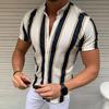 Men's Shirts Holiday Hawaiian Beach Shirts Striped Print Tops Business Casual Cropped Oversized T-Shirts 5XL Designer Clothing