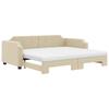 VidaXL Daybed with Trundle and Mattress Cream 100x200 Cm Fabric 3197661