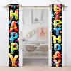 Happy Birthday Door Banner Balloons Confetti Cheerful Polyester 30x180cm Indoor Outdoor Decor