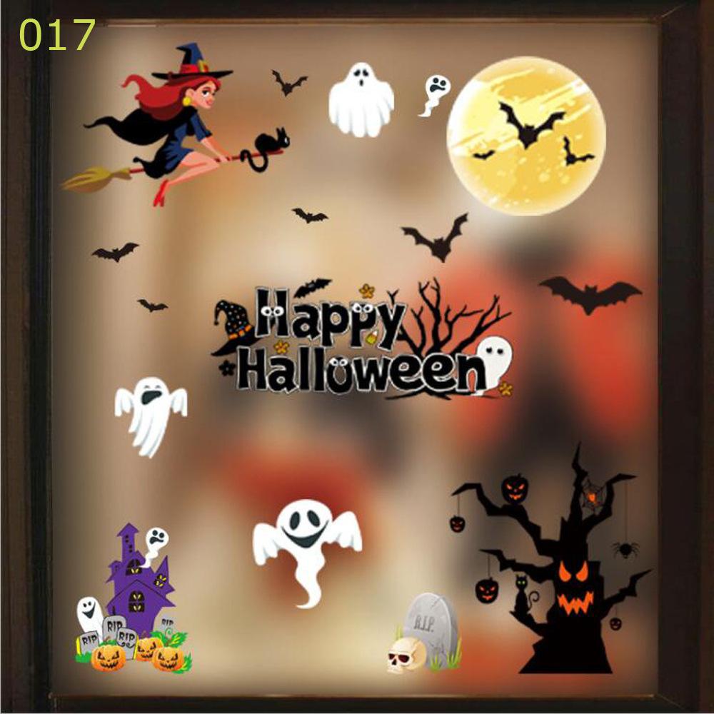 Halloween Hotel Shopping Mall School Classroom Window Sticker Pumpkin Skeleton Wizard Bat And Other Glass Stickers Wall Stickers
