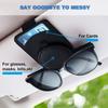 Sunglass Holder for Car Visor,Magnet Sunglasses Holder for car,Leather Car Sunglass Holder,Visor Sunglasses Clip with Storing Glasses Cards
