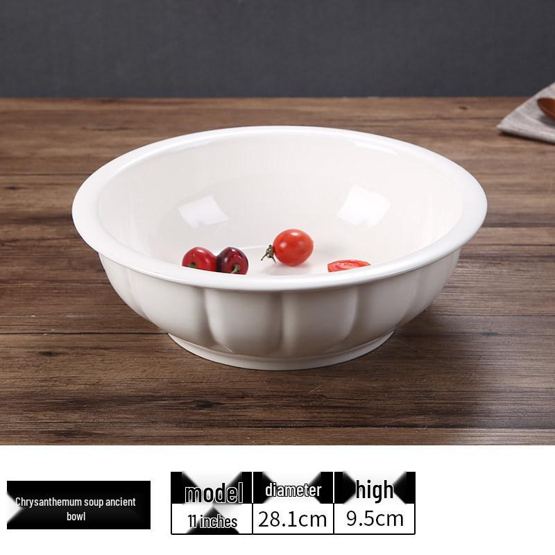 Creative Large Ceramic Soup Bowl - Thickened, Round, Restaurant & Household Tableware