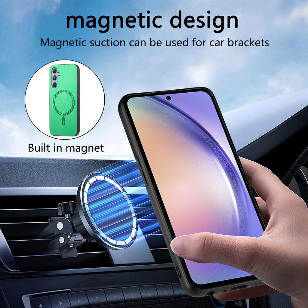 For Samsung Galaxy A54 5G Leather Back Case Compatible with MagSafe Skin-Touch Phone Cover