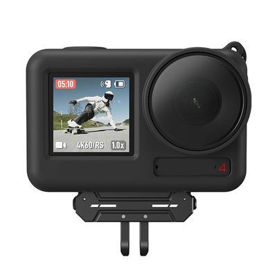 Silicone Camcorder Housing Case Quick Release Action Camera Border Cover Housing Anti-Scratch with Neck Rope for DJI Action 3 4