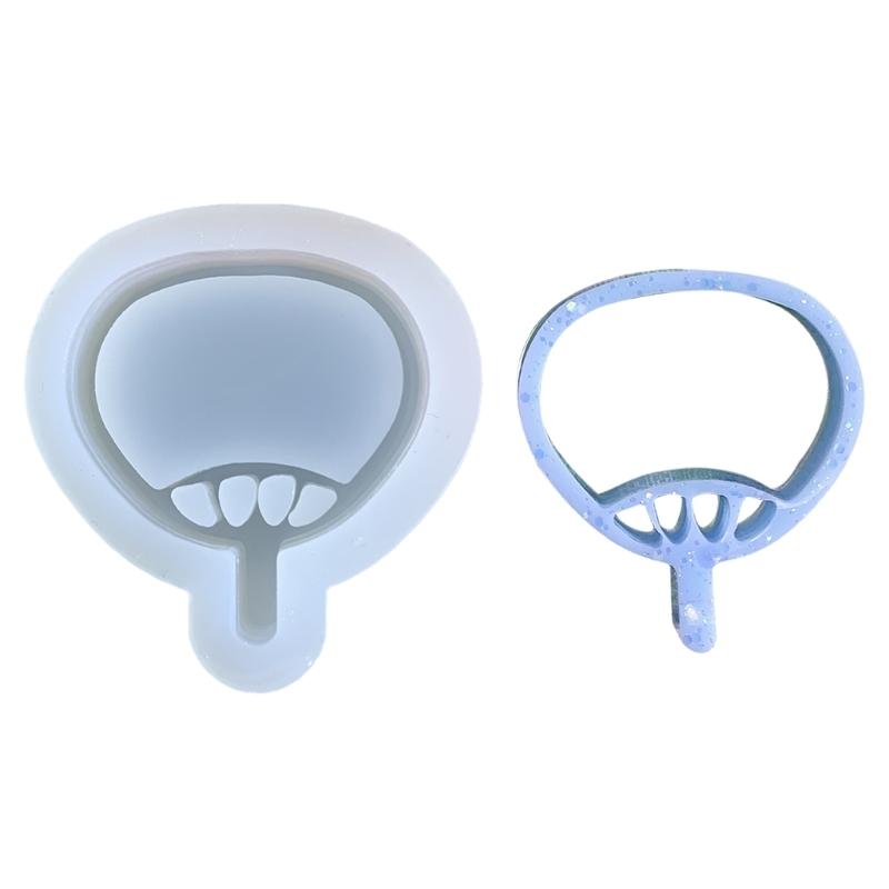 Cute Fan Shaped Shaker Silicone Moulds Resin Shaker Molds Resin Casting Mould Silicone Material for DIY Pendant Crafts