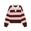 European and American Style Women's Clothing, Commuter Style Versatile Daily Striped Knitted POLO Shirt 5536218