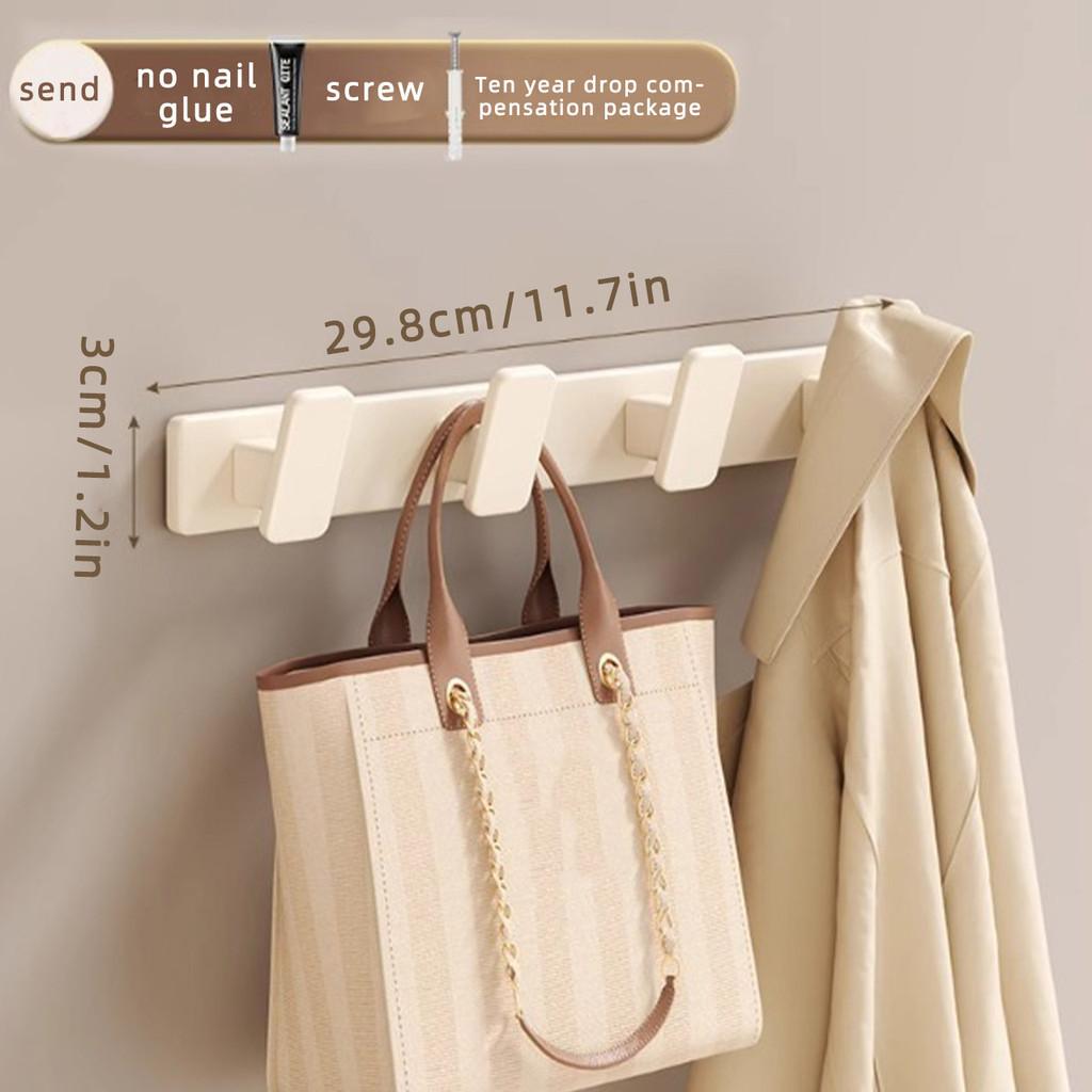 Aluminum Wall Mounted Multi-Hook Durable Rack for Wall and Door Home Organizers Space Saver