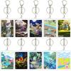 Anime Cartoon Gengar Psyduck Mew Bulbasaur Anime Game Characters Acrylic Pendant PKM Ptcg Decor Key Chain Ring for Fans Gifts