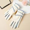Fleece-Lined Riding Gloves Women Windproof Touch Screen Gloves Warm Autumn Winter Gloves with Adjustable Strap for Outdoor Hiking Daily Outings
