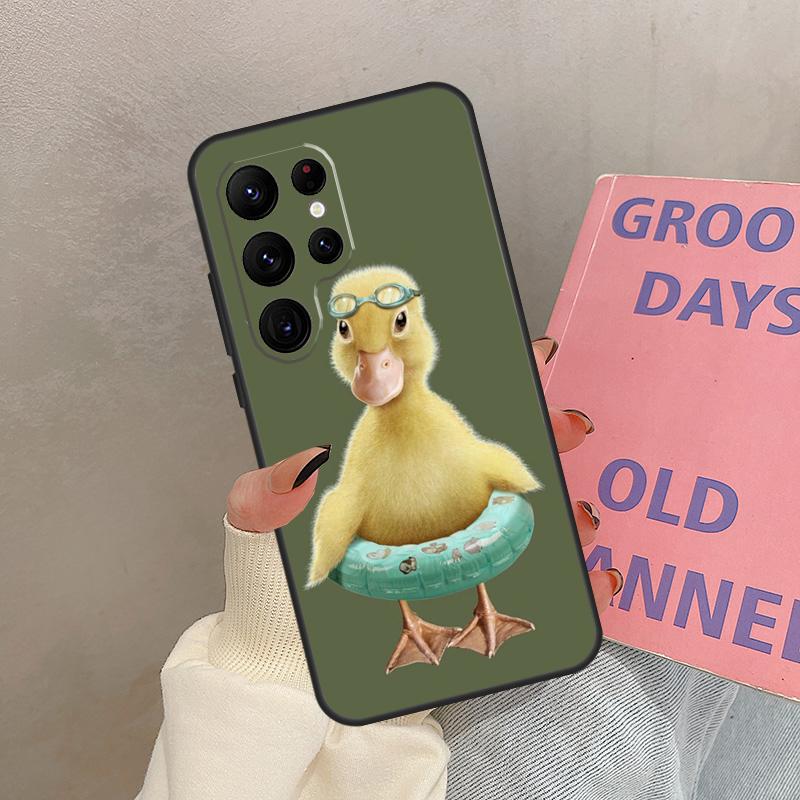 

Cute Cartoon Duck Case For Samsung Galaxy S25 Ultra S20 S21 S22 S24 S23 Ultra S9 S10 Plus S25 FE Cover Coque Galaxy S20