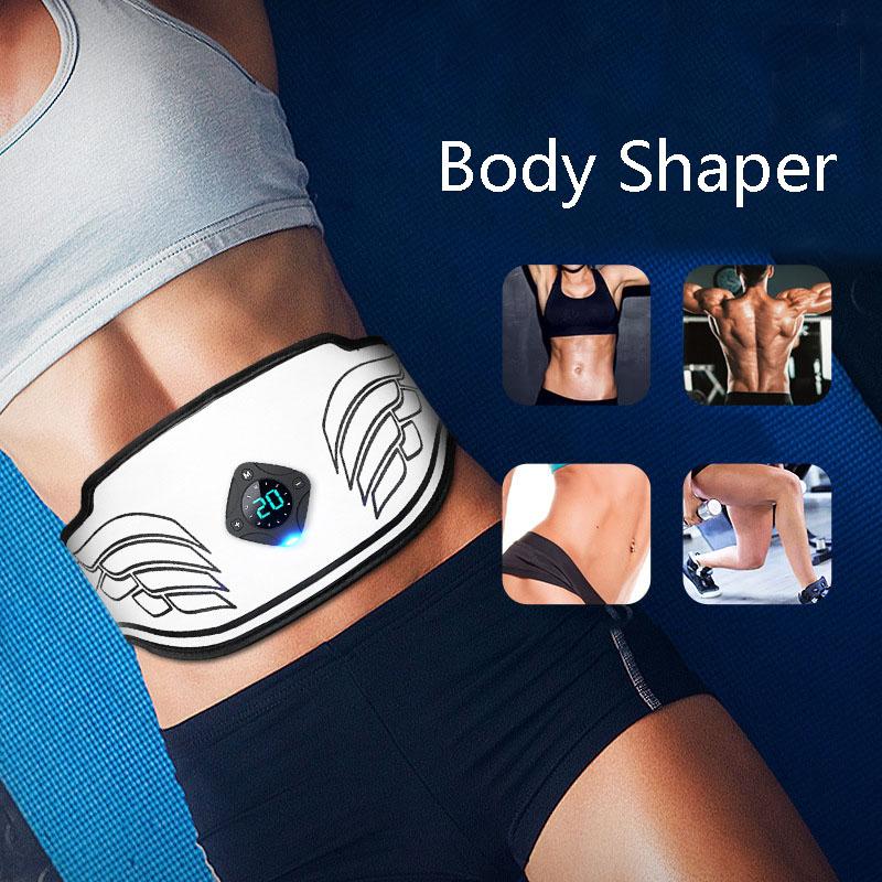 Smart EMS Ab Belt, Core Trainer with Fat Burn Tracking, Gel-Free Waist Trimmer for Gym/Home, Men & Women Weight Loss Solution
