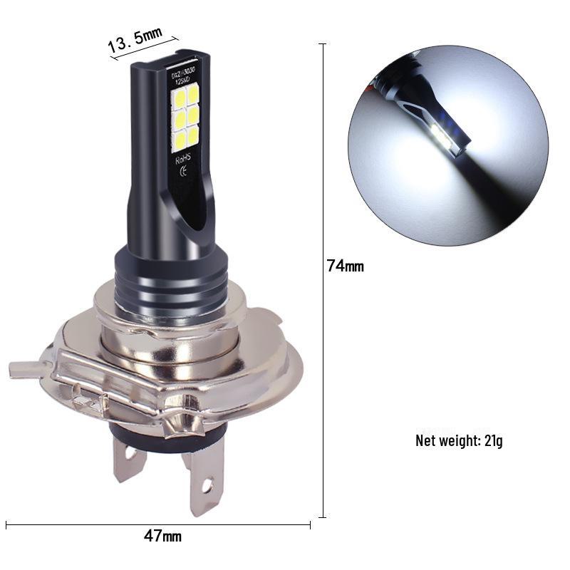 High Power H4 3030 LED Front Fog Light for Cars, Motorcycles, and Tricycles - 12 Lights with Anti-Fog Bulb.