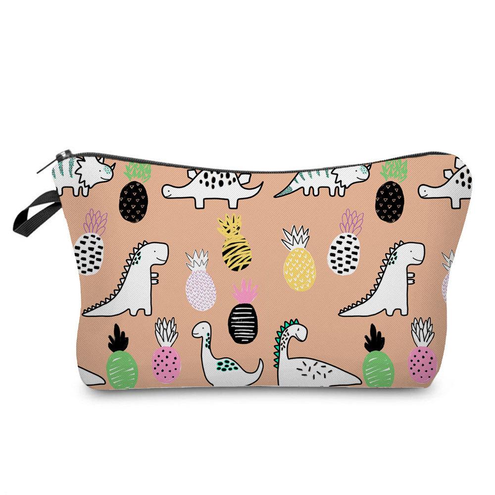 Women Dinosaur Print Cosmetic Bag Toiletries Organize Travel Storage Case