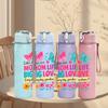 1PC Mom Life Big Love Butterfly Pattern 750ml Color Plastic Sports Water Bottle Leakproof Flip Straw Lid Suitable for Sports Office Home Use
