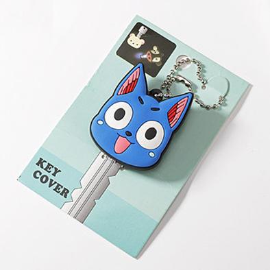 

High-grade Cartoon Key Cover with Small LED Lamp Soft Silicone Protective Case Key Control Dust Cover Holder Key Chain Pendant