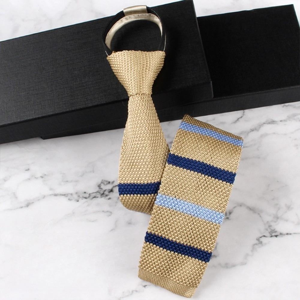 Adjustable Lazy Men Knot-free Tie Flat Head Automatic Zipper Necktie  Suit Accessories
