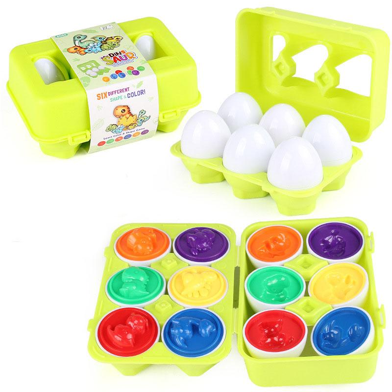 Uovo giocattolo per l'educazione precoce per bambini, uovo da accoppiare, puzzle, uovo rotante, abbinamento colori, giocattolo uovo