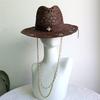 Nuovi Cappelli di Paglia da Donna alla Moda con Ape Metallica Lettera Eleganti per le Vacanze Cappello Boater Estivo a Tesa Piatta Cappello da Sole da Spiaggia