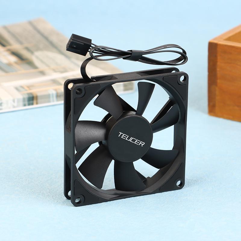 Teucer Ut-8015 8Cm Chassis Fan Slim 15Mm Thinckness 12V/4Pin Pwm Fluid Bearing 1200-3000Rpm Pc Case Cooling Ventilator