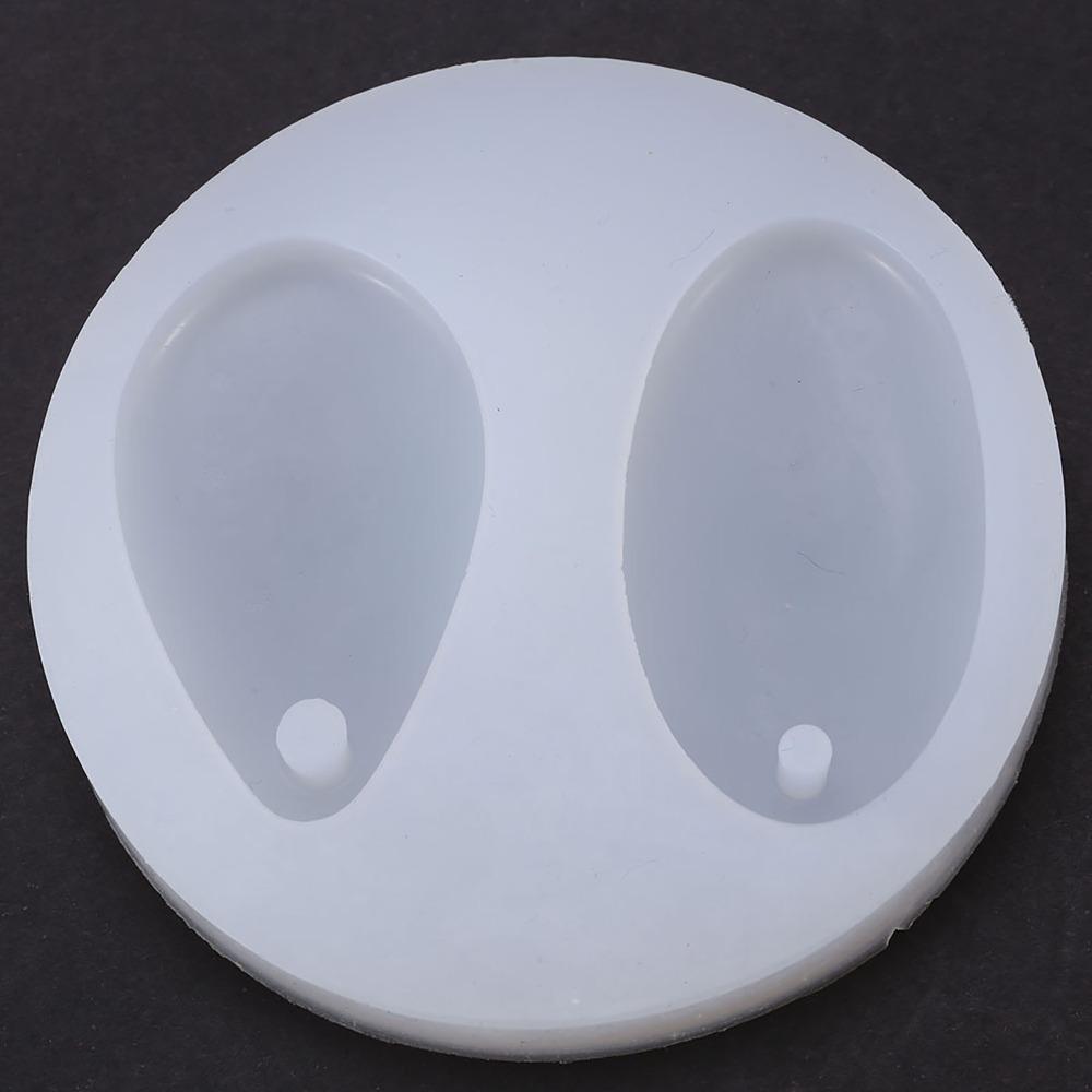 Oval Silicone Jewelry Mould Water Drop Smooth Interior DIY Pendant Mold Round With Hole Time Gem Mold DIY Craft