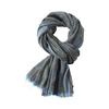 Contrast Scarf Shawl Wrap for Women Men, Lightweight Crinkled Fringe Layer with Soft Airy Texture for Commuting Travel