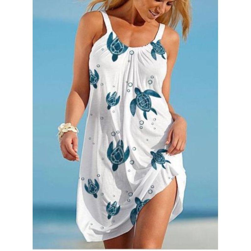 

Loose Fitting Dress with Drawstring Women s Pullover Sling Loose Dress 1 piece M(M)