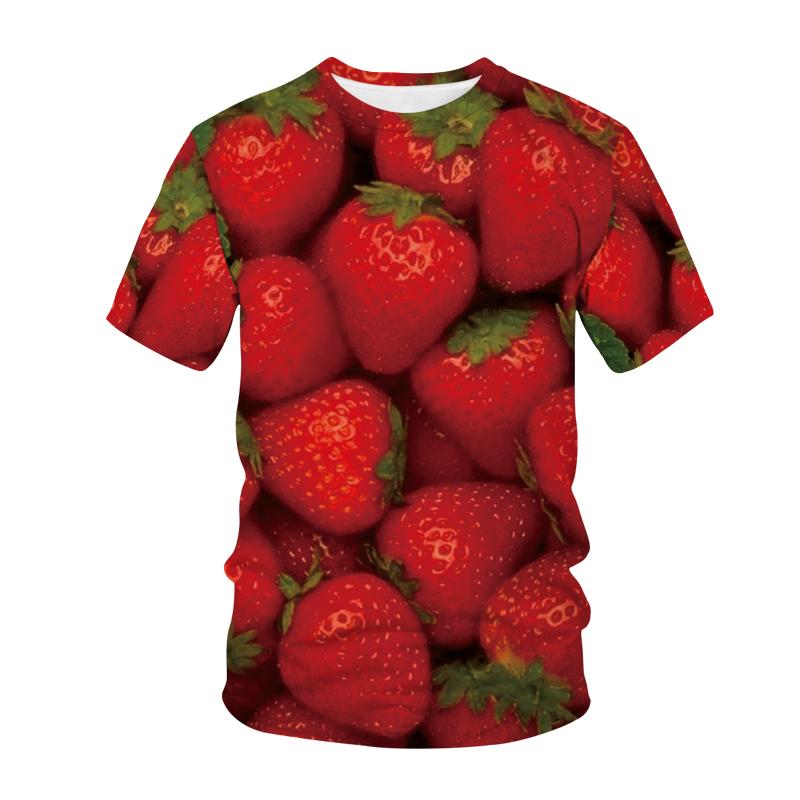 Hip Hop Fruit 3d Printed Summer Men's T-shirt Fun Kiwi Strawberry Fashion Short Sleeve Shirt Street
