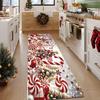 Vintage Christmas Runner Rug Candy Cane Peppermint Design Washable Anti Slip Mat Hallway Bedroom Farmhouse Decor
