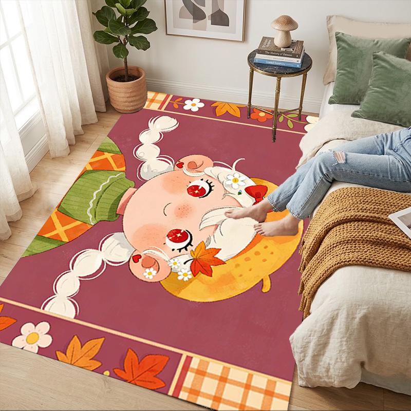 Autumn Girl Living Room Nonslip Area Rug Soft Carpet For Bedroom Game Playroom Sofa Office Home Decor Doormat Christmas Gift C92922