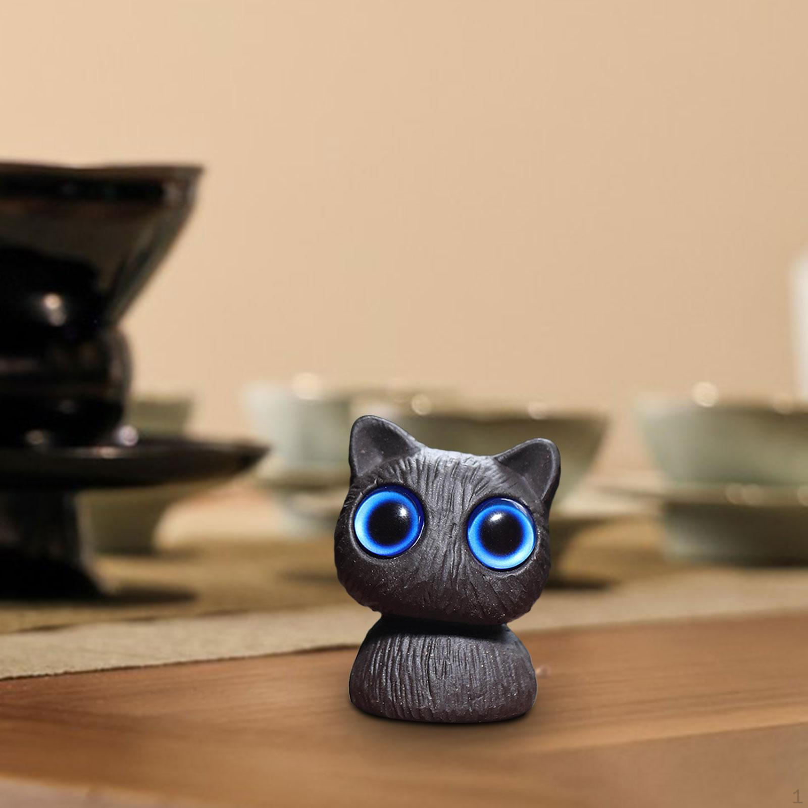 

Фигурка кошки, чай, домашнее животное, скульптура животного для домашнего декора Blue Eyes