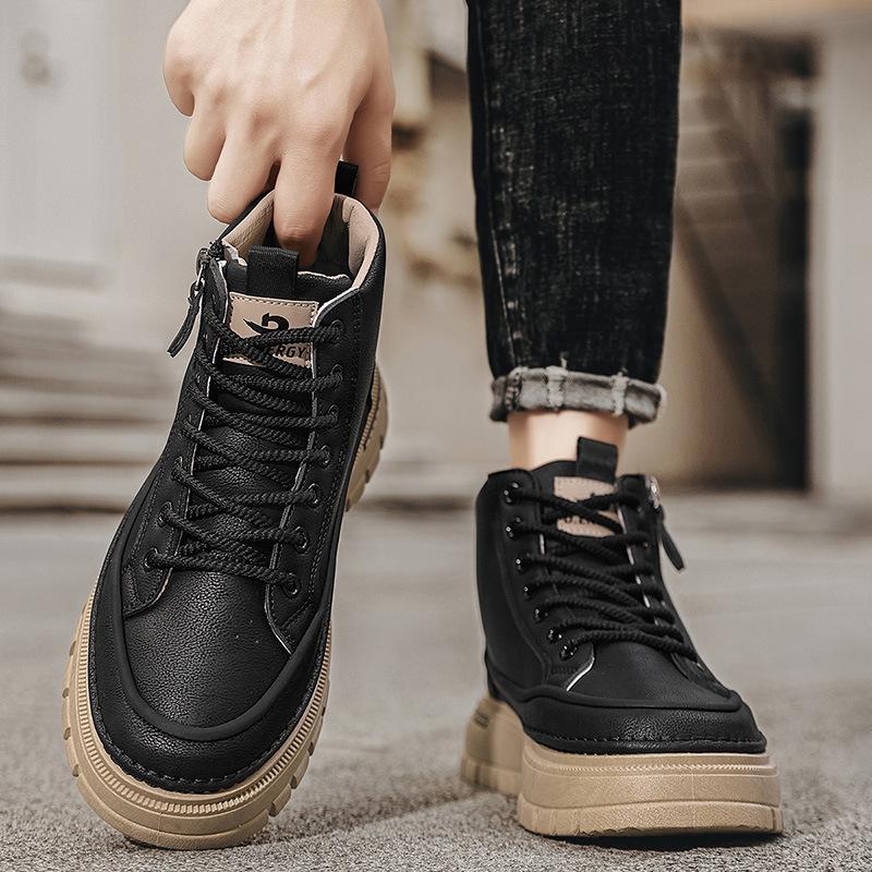 High Top Autumn British Retro Casual Martin Boots Sports Waterproof Black Boots