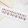 Nail Art Gilded Cat's Eye Blush Tips - 30-Piece Set, Handmade & Ready-to-Wear In XS/S/M