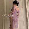 Erotic Underwear, Sexy and Pure Desire, Lace Seduction, Slit Long Dress, See-through, Revealing Buttocks, No-take Off Uniform Pajamas, 1170