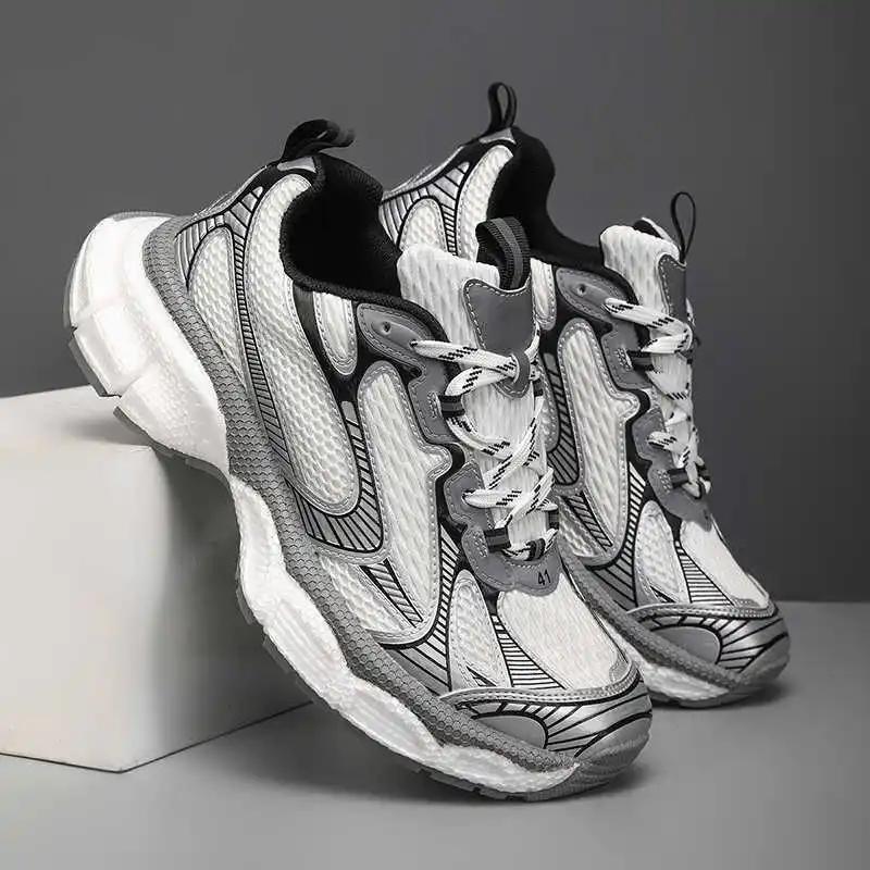 Fashion Lace-up Without Heel Sneackers Man Walking Men's Summer White Shoes Branded Sneakers Sports Type 2025elegant Racing