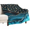 Teal & Gold Leopard Agate Throw Blanket Thermals For Travel Stuffeds Flannels Heavy To Sleep Blankets Ands Polar Blankets
