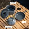 3PCS Camping Cookware Set Pot Pan Kettle Outdoor Tableware Kit 2-3 Person with Mesh Bag for Backpacking Picnic Hiking