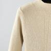 Women Autumn Winter High Neck Solid Color Long Sleeve High Waist Thicken Pleated Knitted Sweater Dress