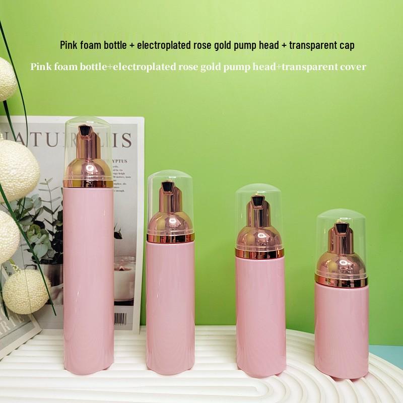 60ml Pink Travel Foaming Intimate Mousse Dispenser Bottle for Eyelash Cleanser