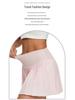 High-Waisted Pleated Sports Mini Skirt with Pockets - Women's Anti-Exposure Tennis Skirt