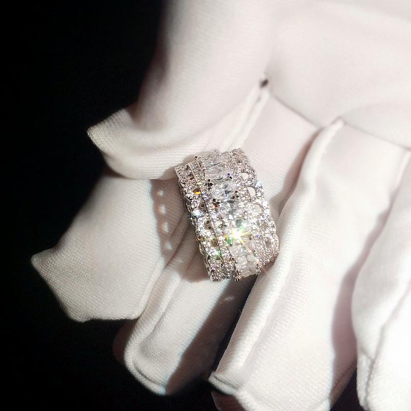 

Бриллиантовое кольцо Европейский и американский богиня кружево кружево микро-сет бриллиант циркон кольцо No. 10