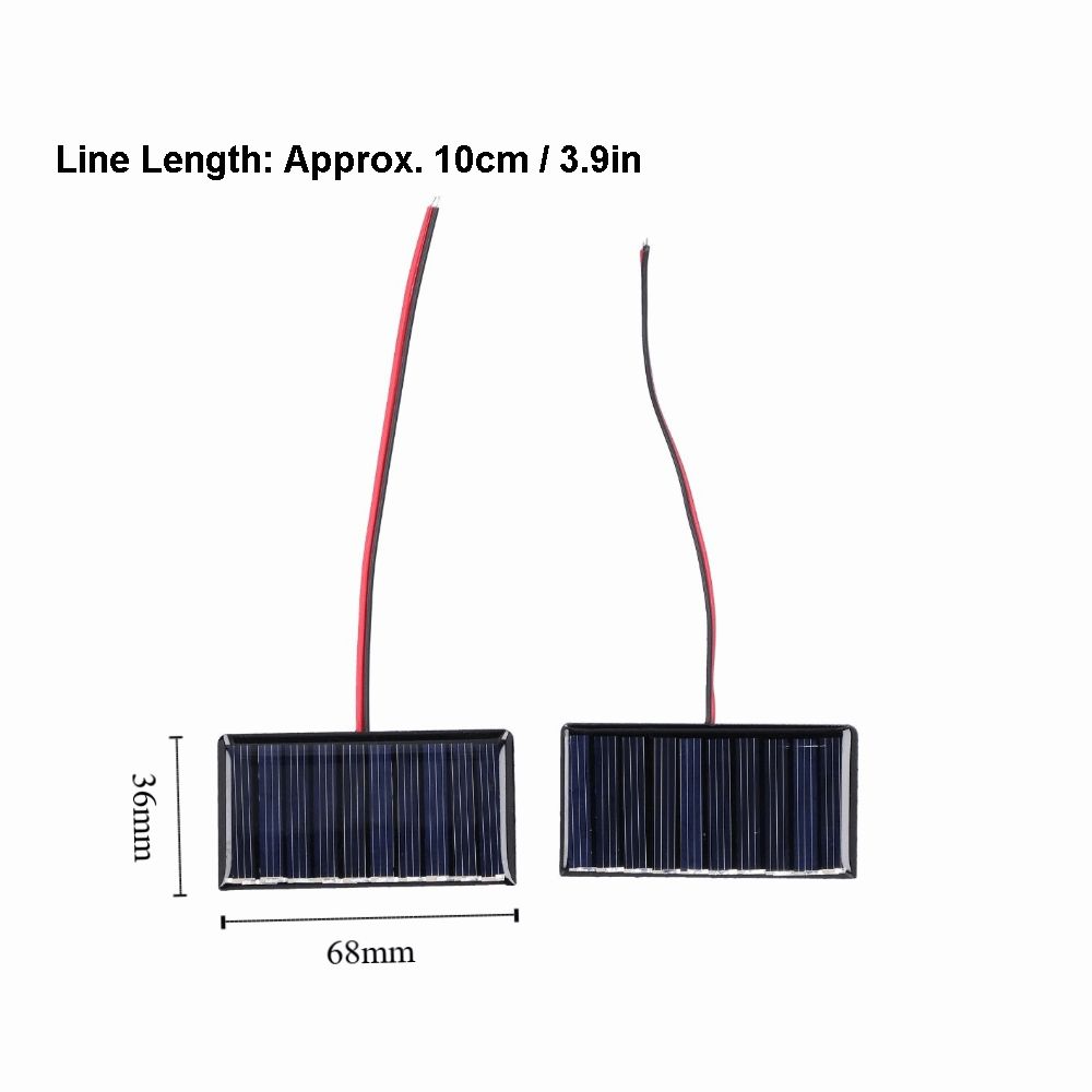 2 Pcs with Wires Solar Panel Module 0.3W 5V 60MA Solar Panels Cells  Low Power Electrical Appliances