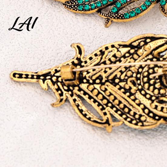 Coats Decorative Pin Vintage Peacock Feather Brooch Faux Pearl Rhinstone Lapel Rhinestone Dress Pin Clothing Jewelry Accessories for Wedding