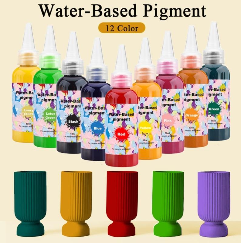 Pigmento Luminescente Per Progetti Artistici in Calcestruzzo di Gesso Con Contagocce di Precisione e Colorante Colorante a Base d'Acqua da 50ml